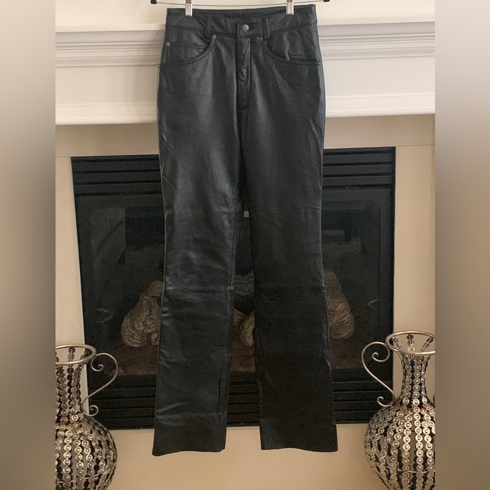 Black leather pants